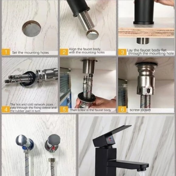 Stainless Steel Black bathroom Faucet - Picture 4 of 6